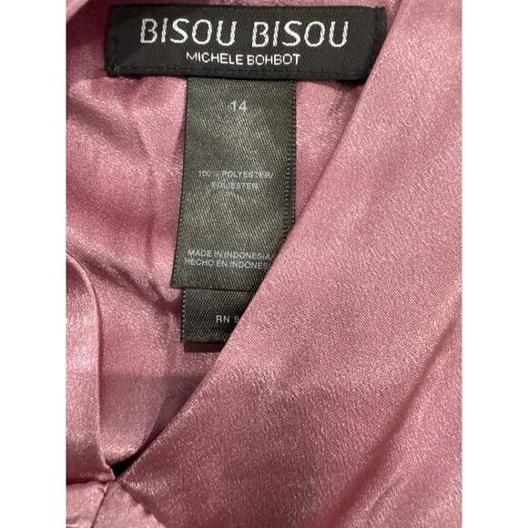 Bisou Bisou Vintage Camisole Fairy Mermaidcore -Sz 14-Satin Lace Beaded Top Y2K - Picture 3 of 5